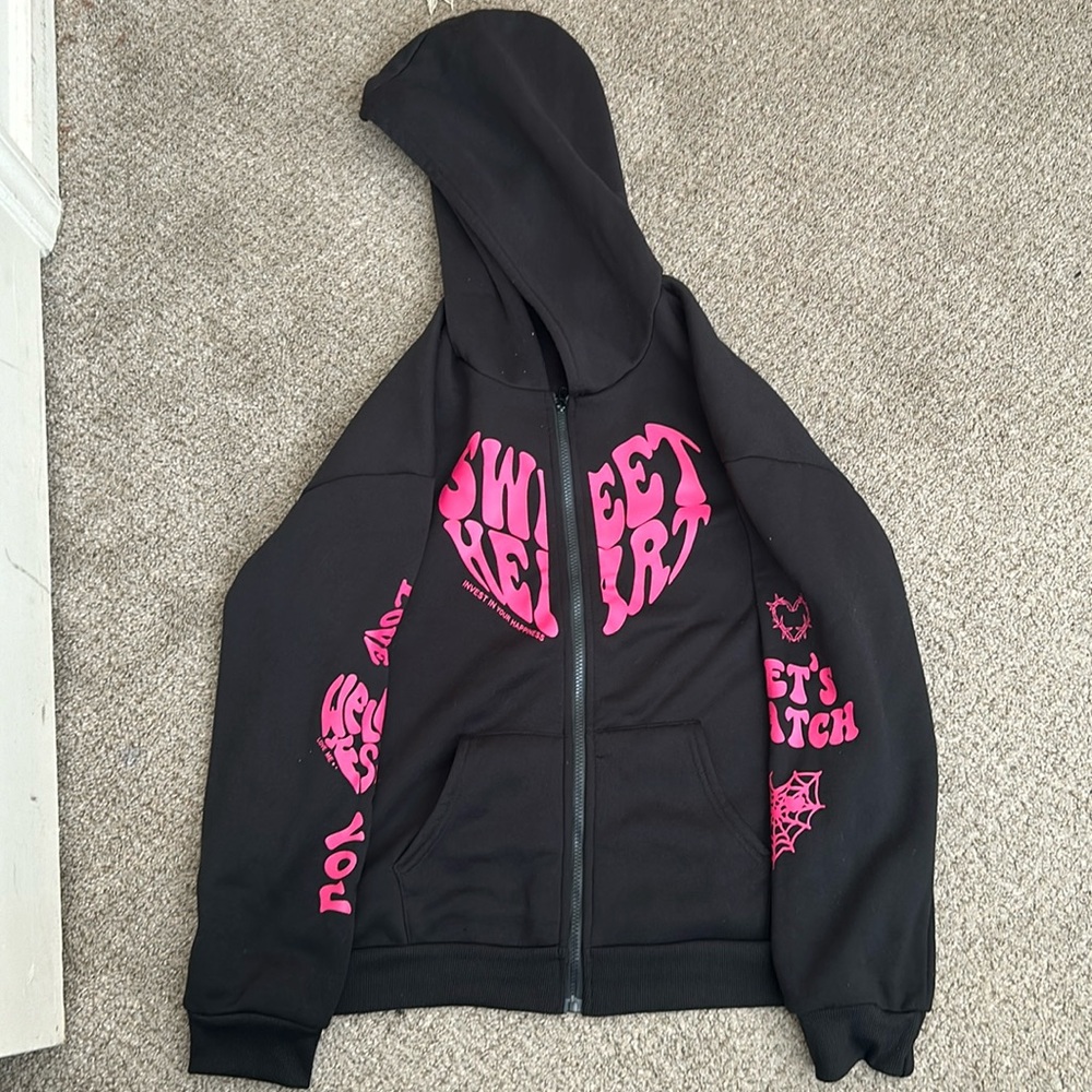Graphic zip up jacket